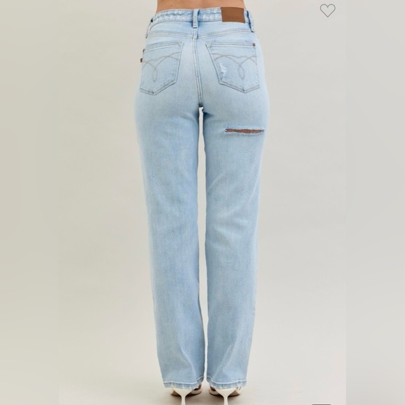 Judy blue back cutout 90’s blue denim jeans Size 7 (28) Light Wash - Picture 5 of 5